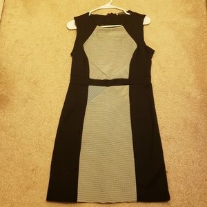 Elegant black and white dress.